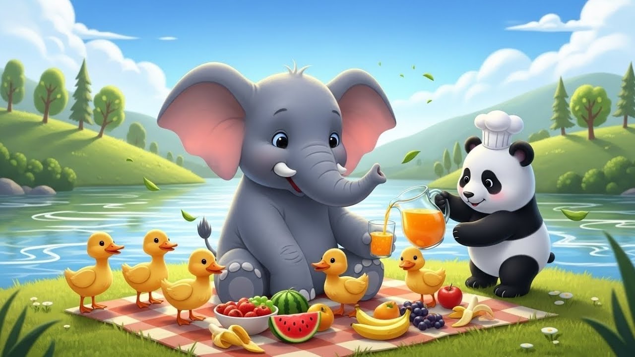 “Elephant & Little Ducks Street Adventure | Cute 3D Cartoon Fun”