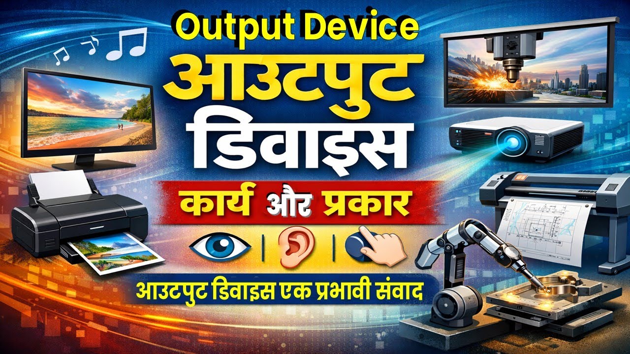 आउटपुट डिवाइस: परिभाषा, प्रकार और उपयोग , Computer Output Devices , Easy Notes,