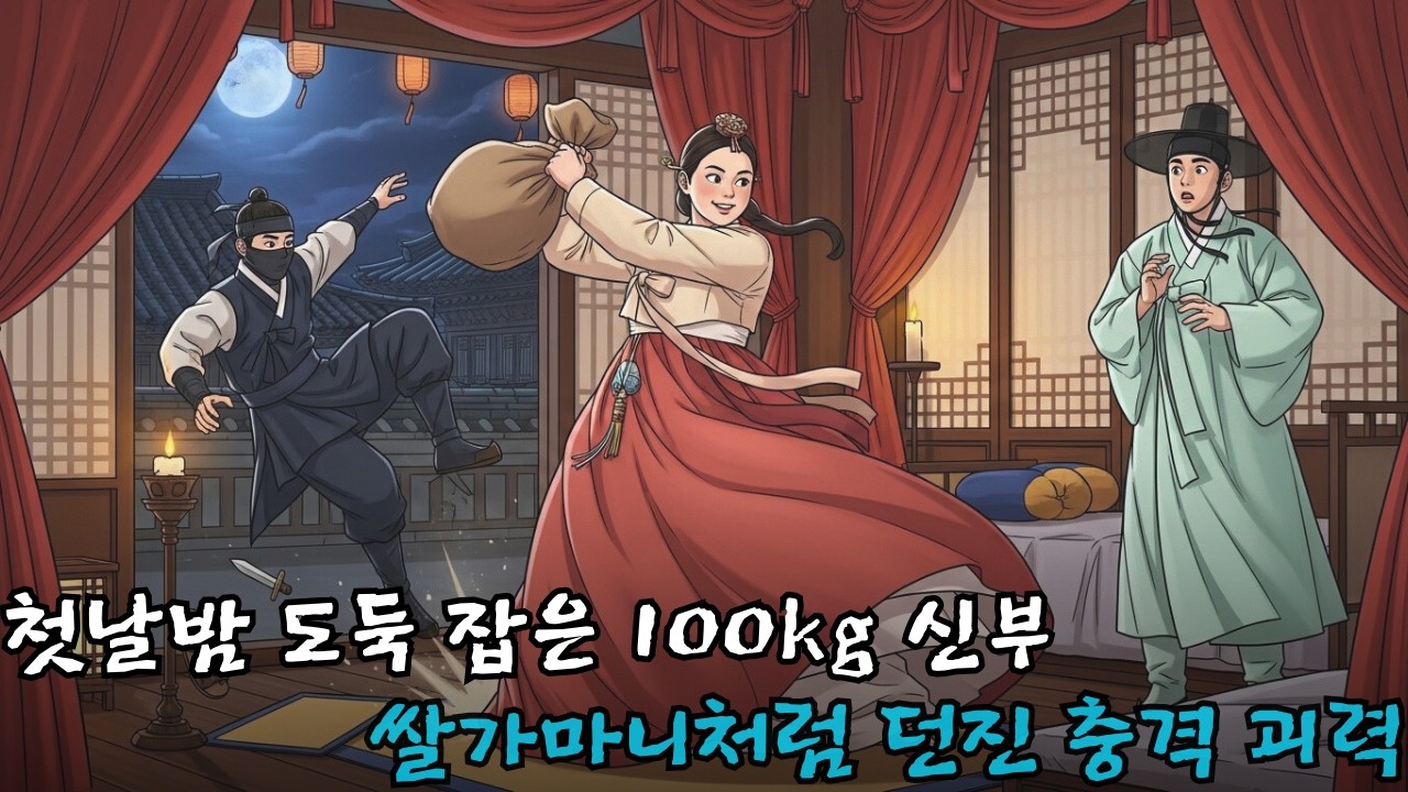 100kg 거구의 신부가 첫날밤 겁도 없이 방에 들어온 도둑을 쌀가마니 던지듯 밖으로 집어던진 괴력 | 야담 | 사이다 | 걸크러쉬 | 액션
