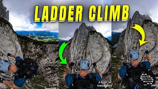Guy Climbing the Famous Ladder to Heaven in Austria