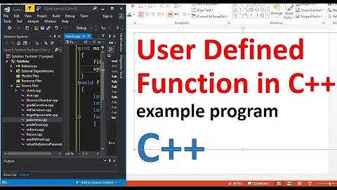 Example Program for User Defined Function - C++ Programming