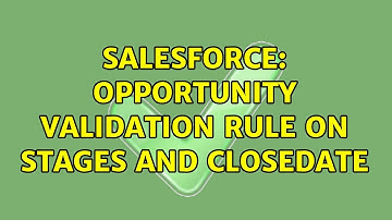Salesforce: Opportunity Validation Rule on Stages and CloseDate