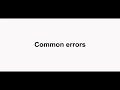 Common errors in english language