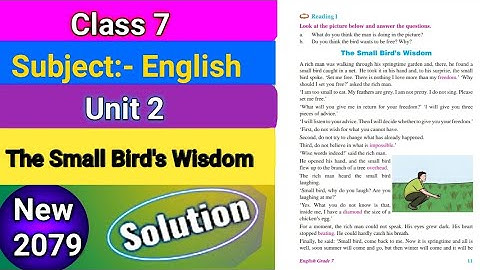 Class 7 English Chapter 2 Exercise | The Bird