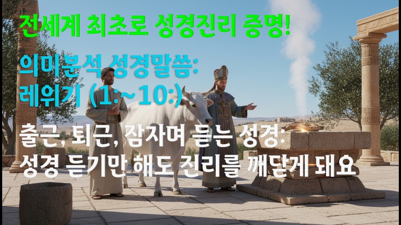 전세계 최초로 성경진리 증명, 의미분석 성경말씀: 레위기 1장~10장, 출근, 퇴근, 잠자며 듣는 성경,성경듣기,듣는성경,읽어주는성경,성경읽기,성경낭독