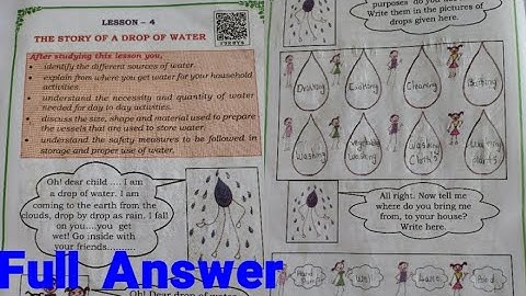 ||3rd STD EVS|| lesson -4 The story of a drop of water|| full answer