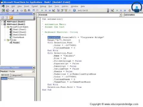 What is Macro? - Excel VBA - Visual Basic Tutorials - YouTube