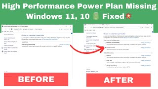 How to Enable Missing High Performance  Plan | Performance Power Plan In Windows 10