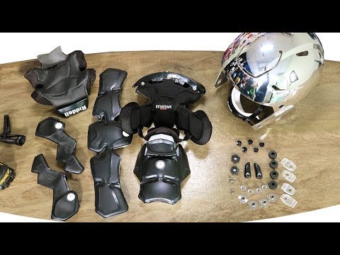 Taking apart a football helmet 