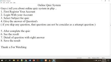Online Quiz System Using PHP and MYSQL Overview