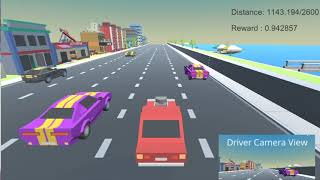 Unity ML-agents Vehicle Environment Evading Dynamic Obstacles