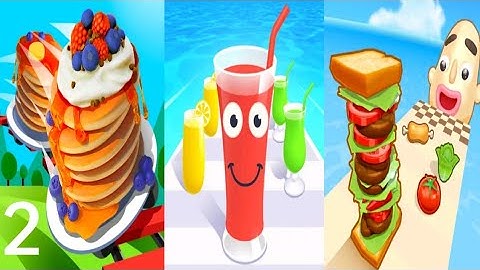 Pancake Run vs Juice Run vs Sandwich Runner - Triple Gameplay 2 (Android/iOS).