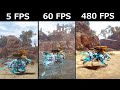 5 FPS ,10 FPS ,30 FPS ,60 FPS ,480 FPS Comparison [PC RISE]