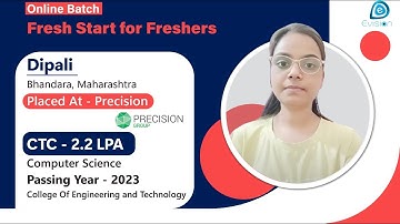 Congrats, Dipali |Selected in Precision| 2.2 LPA |Computer Science, PoY 2023| Bhandara, Maharashtra