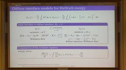 Multiple Speakers | Hydrodynamic diffuse interface models for Helfrich and mean curvature flow...