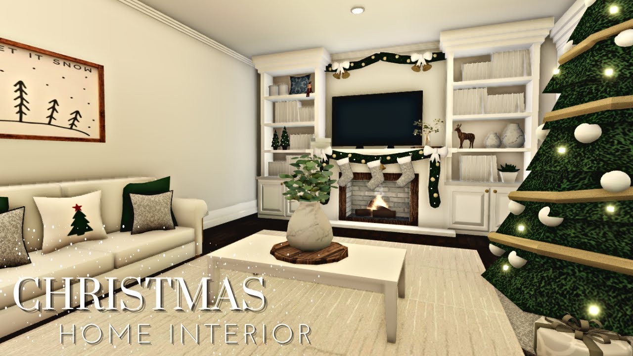 Bloxburg: Christmas Home Interior (part-2)| House Build| Roblox ...