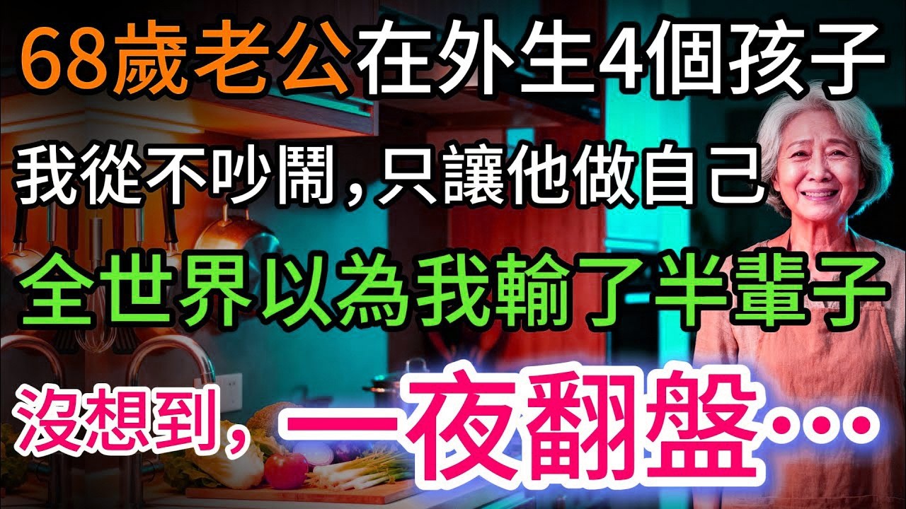 68歲老公在外生2兒2女，我從不吵鬧，讓他做自己，不料，最後他哭了，我反而笑了…