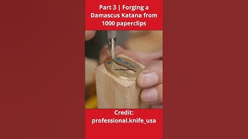 Part 2/3 | Forging a Damascus Katana from 1000 paperclips | Cre: @professional.knife_usa