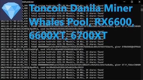 Mining TON Coin Danila miner AMD RX 6600, 6600XT & 6700XT hashrates