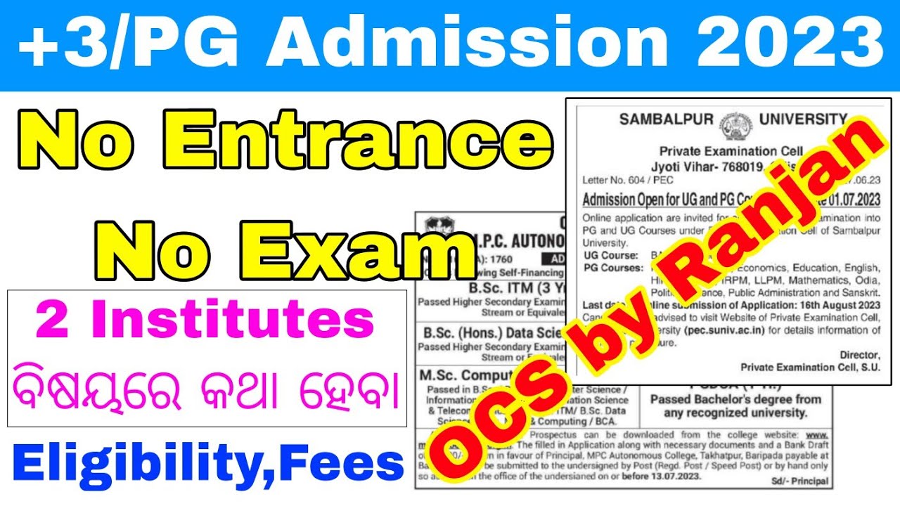 PG/+3 Direct Admission 2023//No Entrance,No Interview 2023/Eligibility