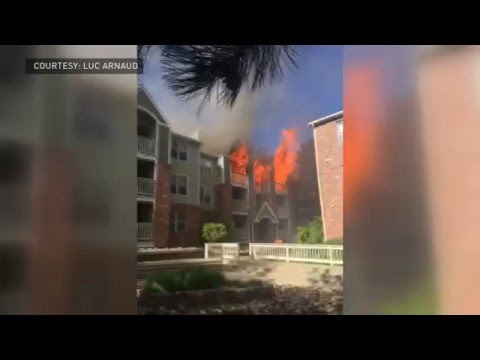 Denver apartment fire, explosions caught on video