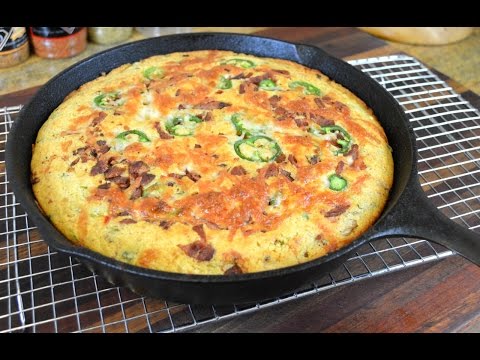 Bacon, Jalapeno & Cheese Skillet Cornbread Recipe |Cooking With Carolyn