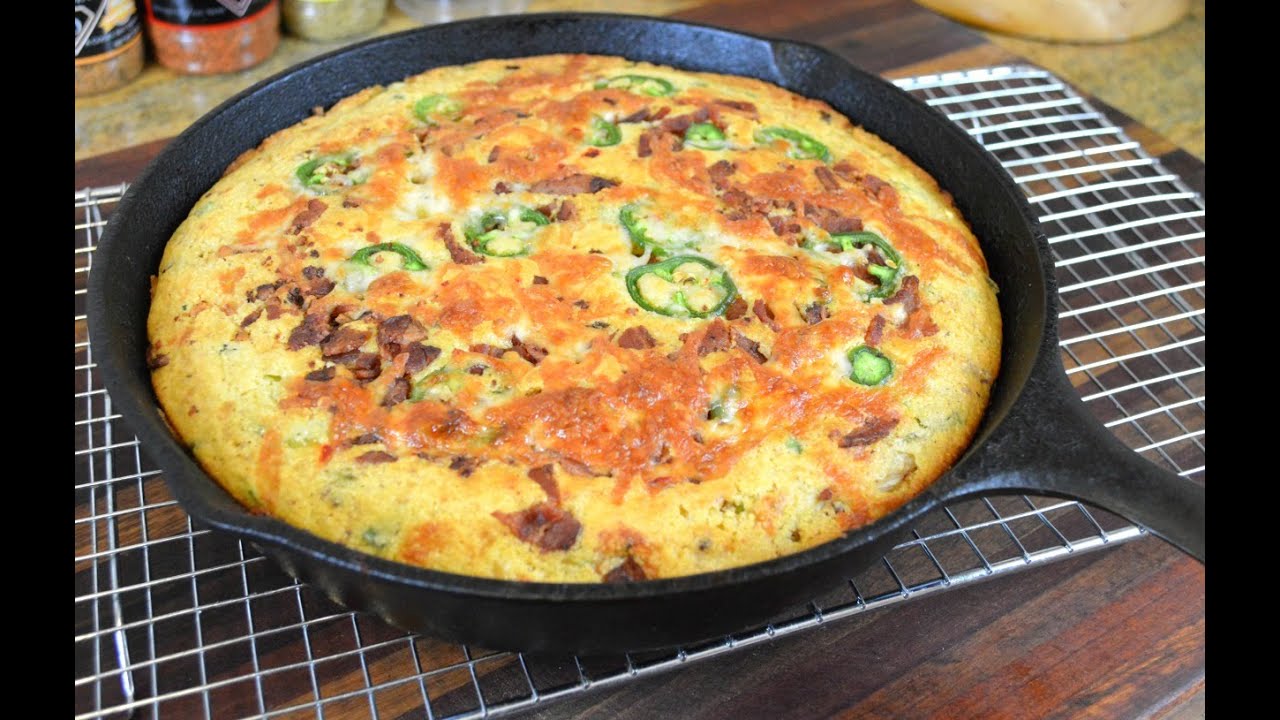BACON JALAPENO and CHEESE SKILLET CORNBREAD Recipe |Cooking With Carolyn