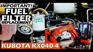 Kubota KX040-4 Fuel Filter Replacement | Keep Your Mini Excavator Running Smoothly!