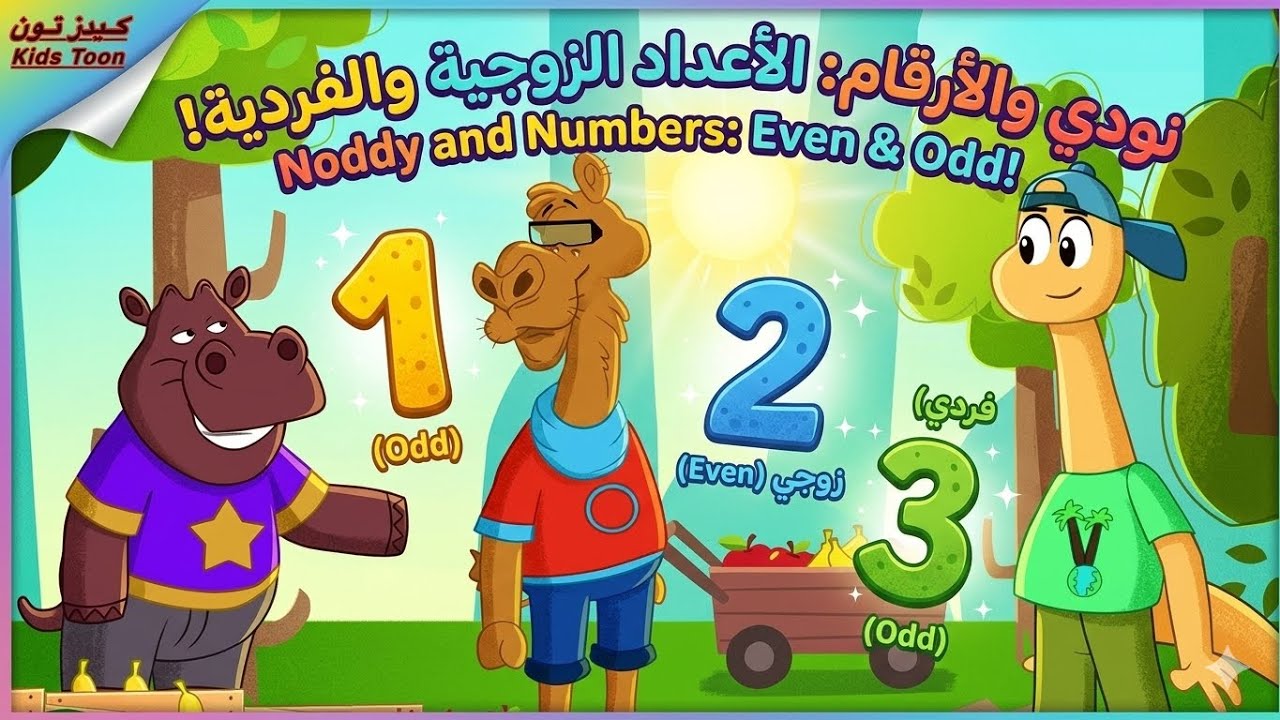نودي والأرقام تعلم الأعداد الزوجية والفردية للأطفال مع سيارة نودي