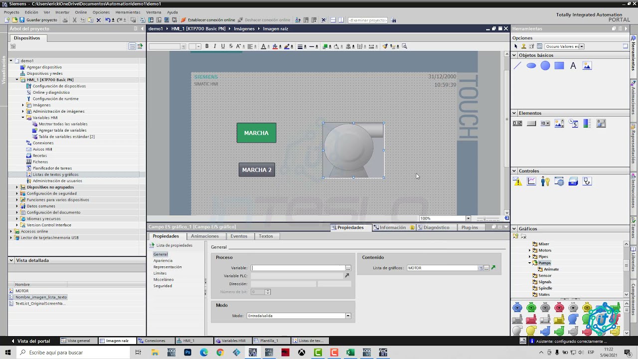 COMUNICACION LOGO CON HMI KTP 700 (VIRTUAL)