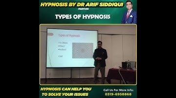 Types of Hypnosis | Direct, Self-Hypnosis, and Indirect | Dr. Arif Siddiqui | 06