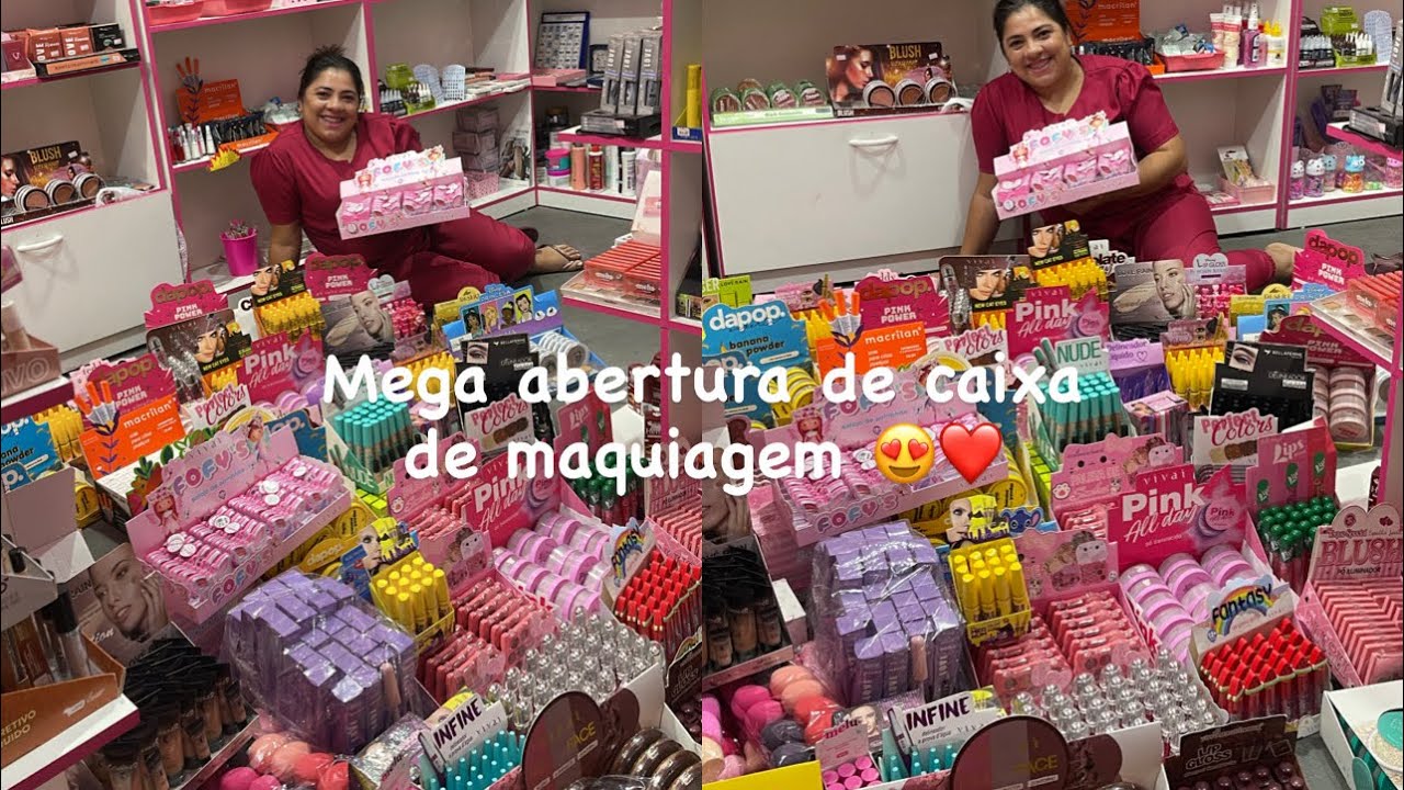 mega abertura de caixa de maquiagem no valor de 9663,00 muitas novidades e reposições 😍🎀