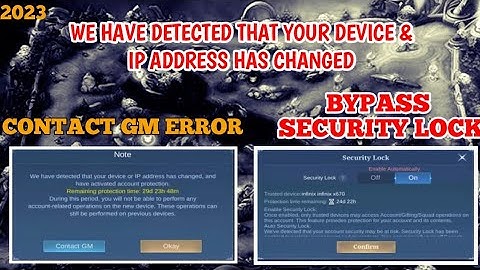 We have detected that your device and ip address has changed or disable security lock | Contact gm