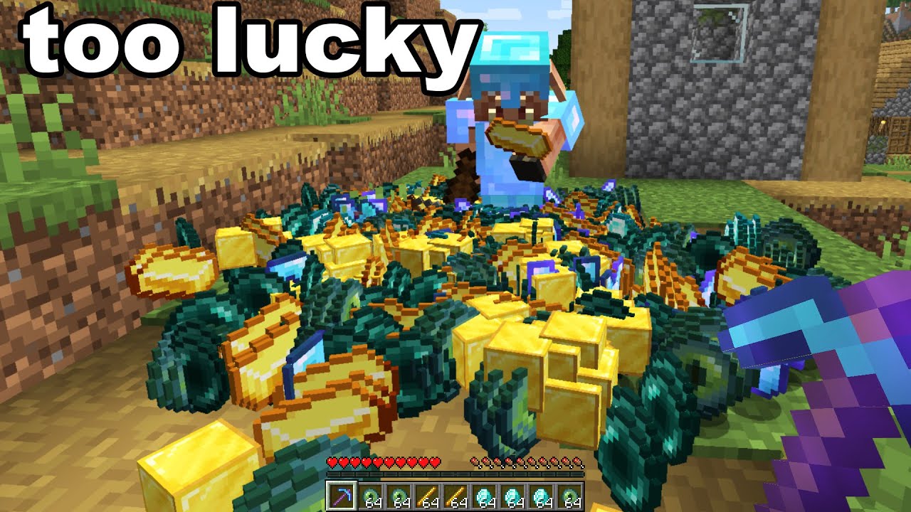 Minecraft, But Increasing Luck Gives OP Items... - YouTube