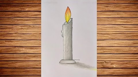 Candle drawing very easy with number 1 || oil pastel drawing