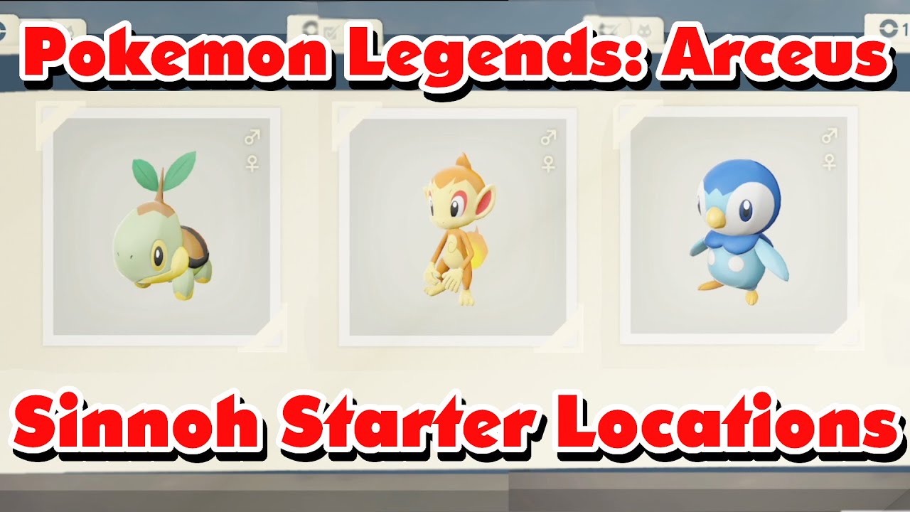 Where to find the Sinnoh Starters in Pokemon Legends Arceus - YouTube