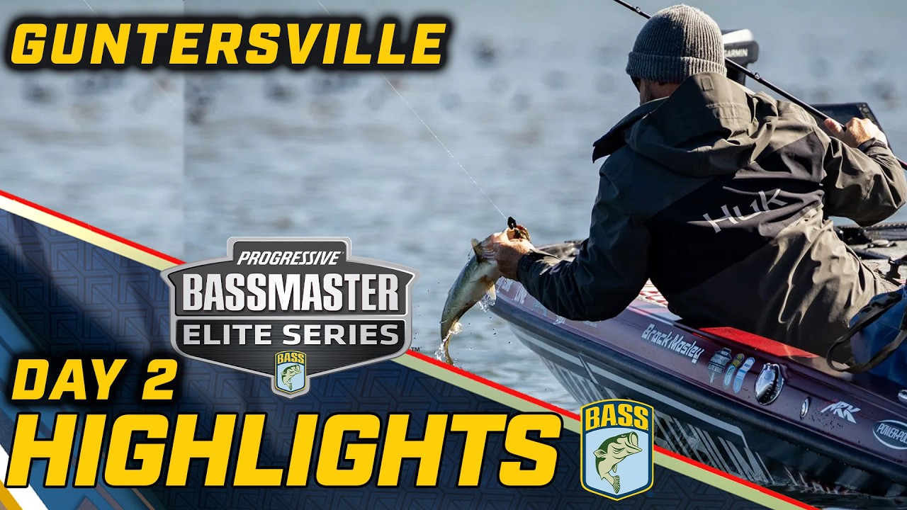 Основные моменты: Второй день турнира Bassmaster ELITE на озере Гантерсвилл.