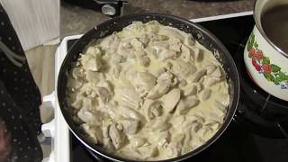 Вермишель с курицей под сливочным соусом. Вермишель с курицей под сливочным соусом.