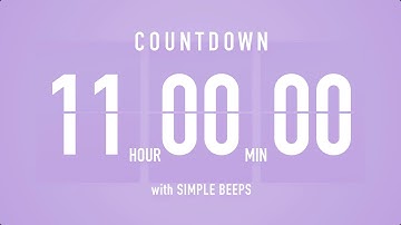 11 Hour Countdown Timer ⏳ Flip Clock with Bell Alerts 💜🔔