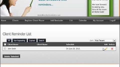 My Client Text Reminders Demo/Training