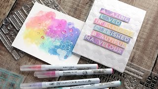 Colorful Watercolor Backgrounds with Zig Clean Color Real Brush Markers