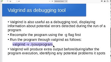 valgrind for debugging and leak checks