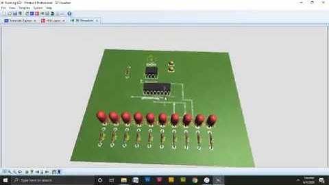 RANGKAIAN SCHEMATIC ISIS & PCB LAYOUT RUNNING LED