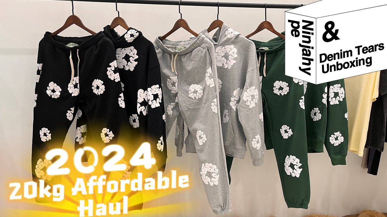 Unboxing 20kg Ninjahype Denim Tears Black Gray Green Tracksuit (Hoodie&Pants) Big Haul! 