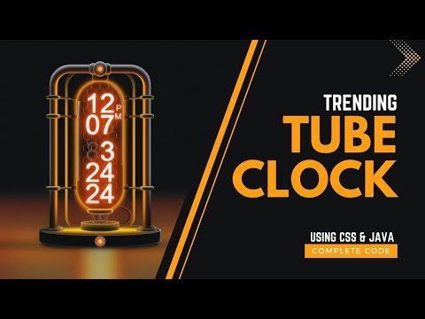 Trending Digital Clock Using HTML CSS & JavaScript | Display Time Using JS | Nixie Tube Clock