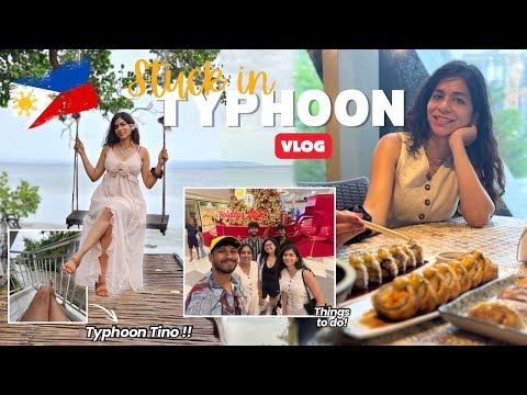 We are Stuck in Typhoon 🇵🇭 | My first time speaking filippino💁🏻‍♀️ | TyphoonTino vlog