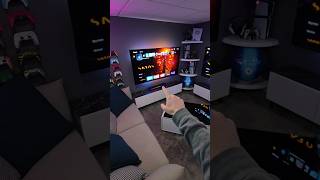 BRO GAMES ON A 100" PROJECTOR SCEEEN IN HIS BASEMENT 😮‍💨🔥 #gamingvideos #gaming #PS5 #playstation