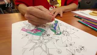 Adult coloring at the Carnegie-Stout Public Library