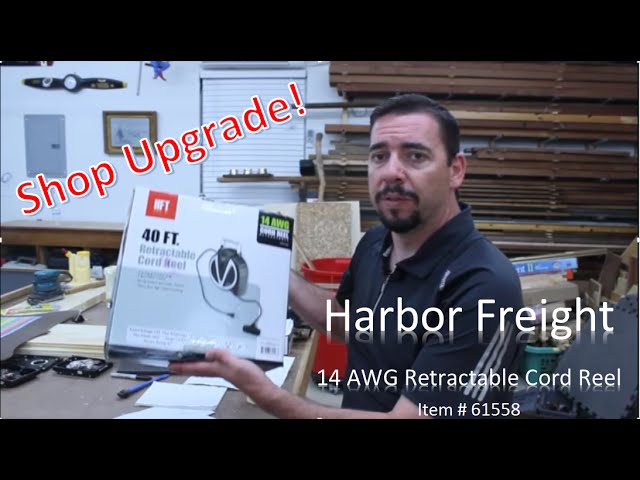 Shop Upgrade - Harbor Freight 14 AWG Retractable Cord Reel - Item# 61558 