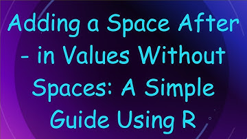 Adding a Space After - in Values Without Spaces: A Simple Guide Using R